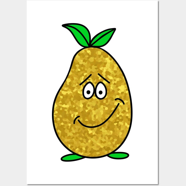 Funny  Food Happy Pear Wall Art by SartorisArt1